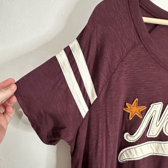 Torrid Women’s Nope Super Soft Slub Boat Neck Varsity Tee Size 2x Burgundy NWT - Picture 5 of 10